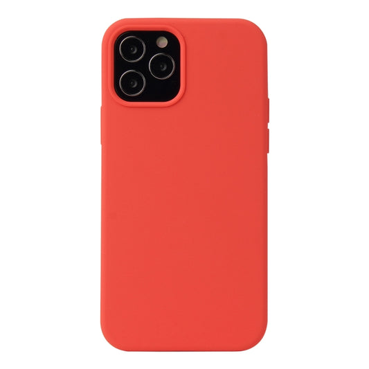 For iPhone 12 / 12 Pro Solid Color Liquid Silicone Shockproof Protective Case(Coral Red) - iPhone 12 / 12 Pro Cases by buy2fix | Online Shopping UK | buy2fix