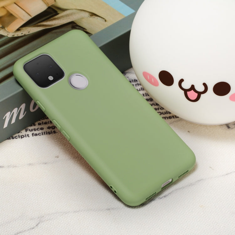 For Google Pixel 5 Pure Color Liquid Silicone Shockproof Full Coverage Case(Green) - Mobile Accessories by buy2fix | Online Shopping UK | buy2fix