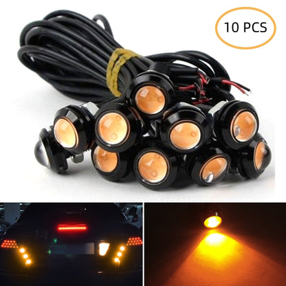 10 PCS 18mm 1.5W DC9-80V Motorcycle Eagle Eye Light Double Lens(Yellow Light) - Eagle Eye Lights by buy2fix | Online Shopping UK | buy2fix