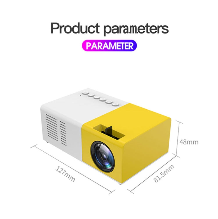 J9 1920x1080P 15 ANSI Portable Home Theater Mini LED HD Digital Projector, Basic Version, AU Plug(Yellow White) - Consumer Electronics by buy2fix | Online Shopping UK | buy2fix