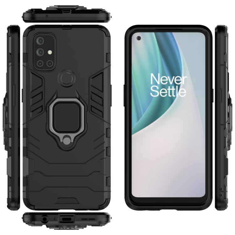 For OnePlus Nord N10 5G PC + TPU Shockproof Protective Case with Magnetic Ring Holder(Black) - Mobile Accessories by buy2fix | Online Shopping UK | buy2fix