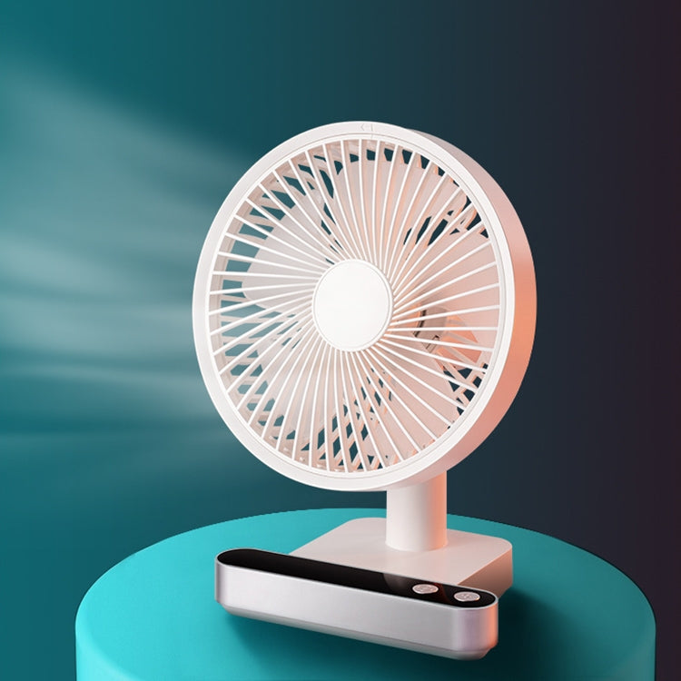 F702 Automatic Shaking Desktop Electric Fan with LED Display (White) - Consumer Electronics by buy2fix | Online Shopping UK | buy2fix