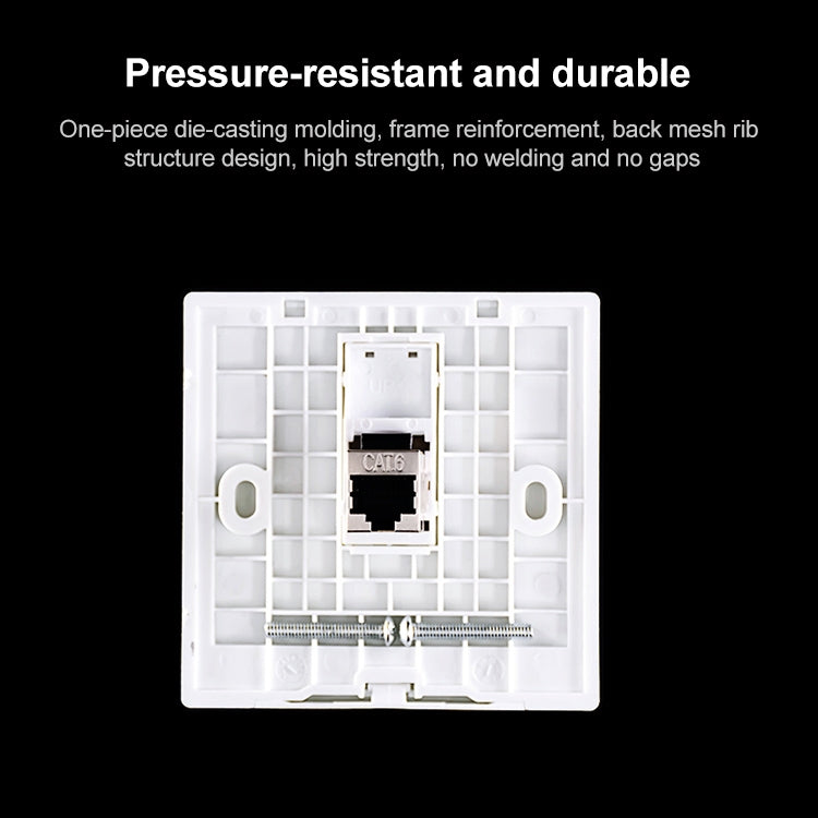 CAT.6 Shielded Pass-through Network Module, Dual Ports Panel + Shielded Pass-through + TV Socket (Grey) - Lan Cable and Tools by buy2fix | Online Shopping UK | buy2fix