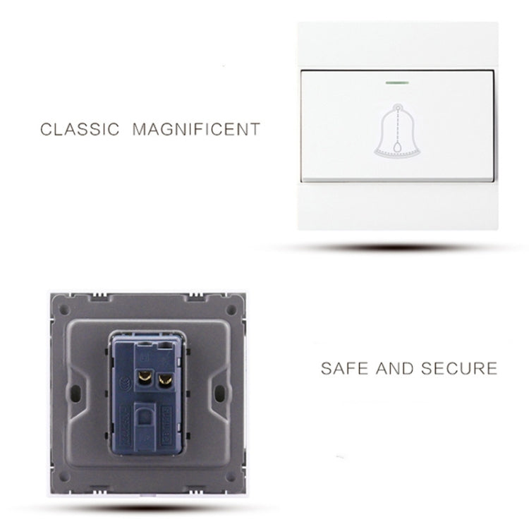 86 Type PC Wall Doorbell Single Control Switch, EU Plug - Consumer Electronics by buy2fix | Online Shopping UK | buy2fix