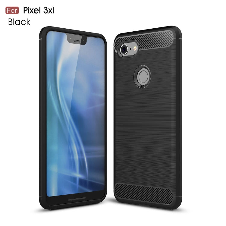 Brushed Texture Carbon Fiber Shockproof TPU Case for Google Pixel 3 XL(Black) - Mobile Accessories by buy2fix | Online Shopping UK | buy2fix