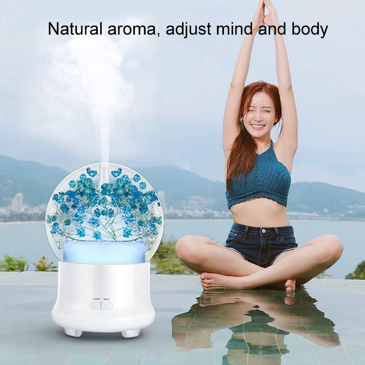 ML-824 100ML Gypsophila Flowers Aromatherapy Diffuser Air Humidifier with Colorful LED Light for Office / Home(Blue) - Home & Garden by buy2fix | Online Shopping UK | buy2fix