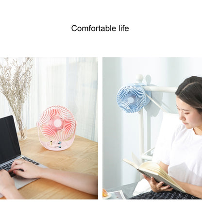 F12 Portable Rotatable USB Charging Stripe Desktop Fan with 3 Speed Control (Pink) - Consumer Electronics by buy2fix | Online Shopping UK | buy2fix