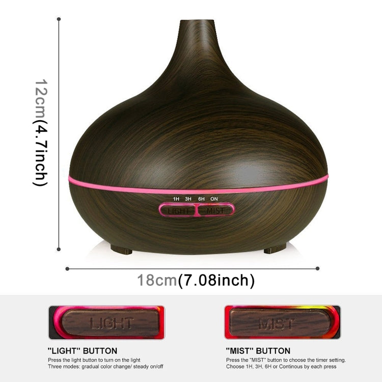 W350 14W 300ML Wood Grain Aromatherapy Air Purifier Humidifier with LED Light for Office / Home Room(Brown) - Home & Garden by buy2fix | Online Shopping UK | buy2fix