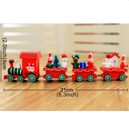 Christmas Dinner Table Decoration, Wooden Trains Children Kindergarten Christmas Decoration Ornaments Gifts (White) - Ornaments by buy2fix | Online Shopping UK | buy2fix