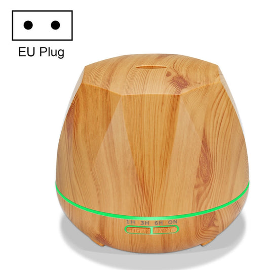 Diamond Wood Grain Remote Control Ultrasonic Humidifier Aromatherapy Machine Automatic Alcohol Sprayer with LED Lights, Capacity: 400mL, EU Plug (Light Wood Color) - Home & Garden by buy2fix | Online Shopping UK | buy2fix