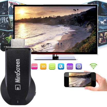 MiraScreen WiFi Display Dongle / Miracast Airplay DLNA Display Receiver Dongle Wireless Mirroring Screen Device with 2 in 1 USB Cable (Black) - Consumer Electronics by buy2fix | Online Shopping UK | buy2fix