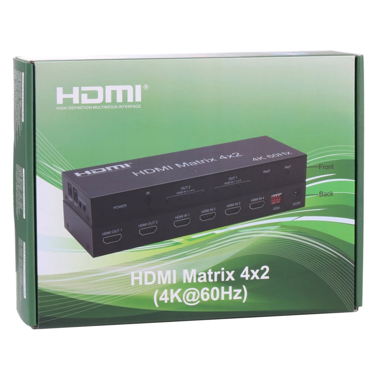 HDMI 4x2 Matrix Switcher / Splitter with Remote Controller, Support ARC / MHL / 4Kx2K / 3D, 4 Ports HDMI Input, 2 Ports HDMI Output -  by buy2fix | Online Shopping UK | buy2fix