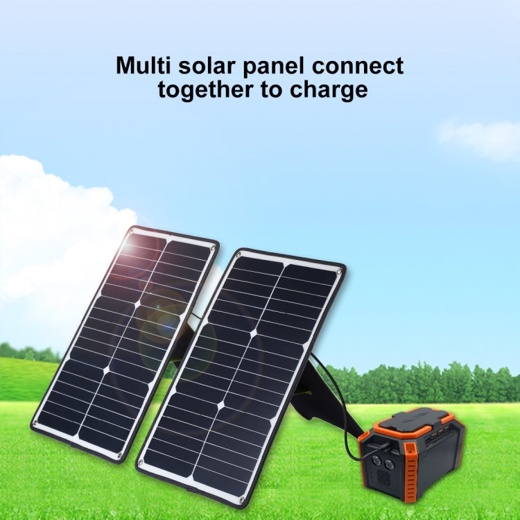 HAWEEL Portable 20W Monocrystalline Silicon Solar Power Panel Charger, with USB Port & Holder & Tiger Clip, Support QC3.0 and AFC(Black) - Charger by HAWEEL | Online Shopping UK | buy2fix