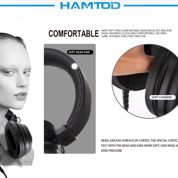 HAMTOD V6800 Dual 3.5mm + USB Interface Wired Gaming Headset, Cable Length: 2.1m - Multimedia Headset by HAMTOD | Online Shopping UK | buy2fix