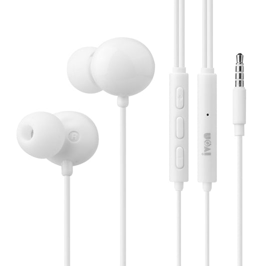 IVON E50 3.5mm Stereo Noise Reduction Earphone (White) - In Ear Wired Earphone by IVON | Online Shopping UK | buy2fix