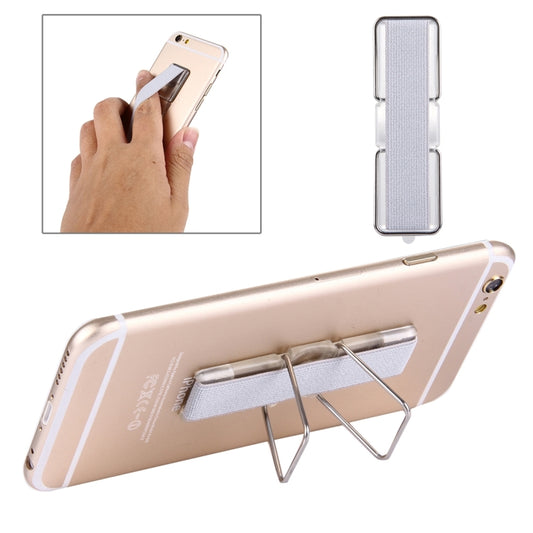 2 in 1 Adjustable Universal Mini Adhesive Holder Stand + Slim Finger Grip, Size: 7.3 x 2.2 x 0.3 cm(Silver) - Ring Holder by buy2fix | Online Shopping UK | buy2fix