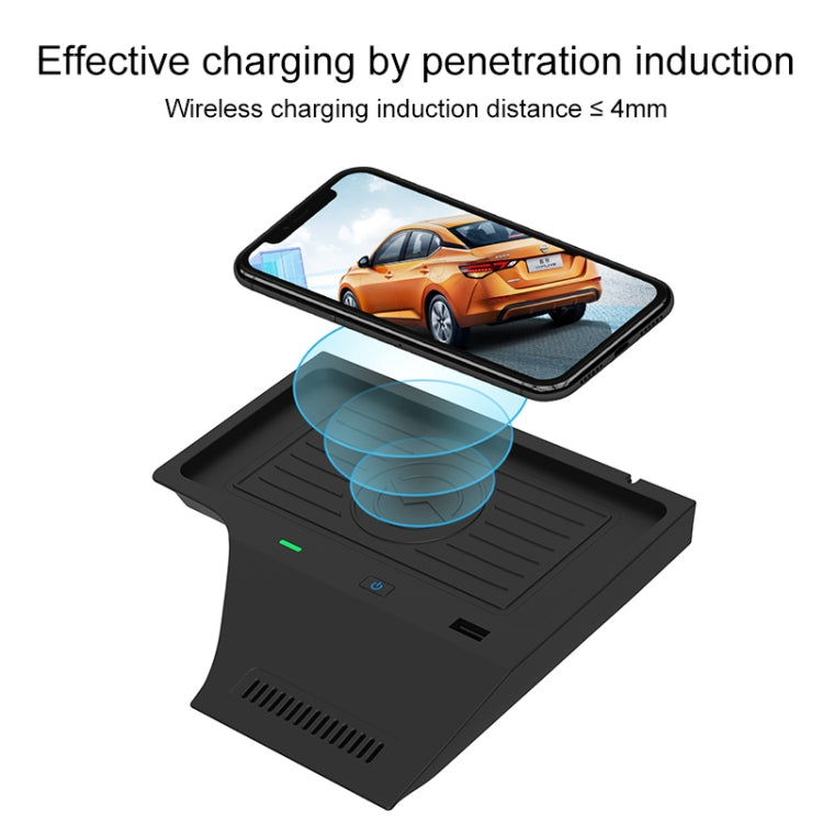 Car Fast Charging Wireless Charger for Nissan Sylphy 2020-2021, Left Driving (Black) - In Car by buy2fix | Online Shopping UK | buy2fix