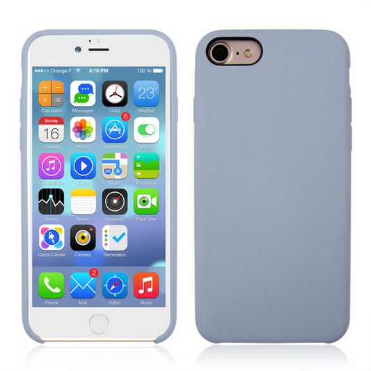 For iPhone SE 2020 & 8 & 7 Pure Color Liquid Silicone + PC Shockproof Defender Case(Baby Blue) - More iPhone Cases by buy2fix | Online Shopping UK | buy2fix