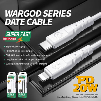 WK WDC-154 Type-C / USB-C to 8 Pin PD 20W Fast Charging Data Cable, Length: 1m(White) - Normal Style Cable by WK | Online Shopping UK | buy2fix