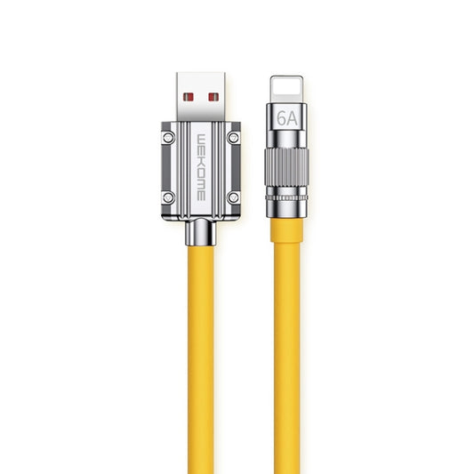 WK WDC-186 Qjie Series 6A USB to 8 Pin Ultra-fast Charging Data Cable, Length: 1m (Yellow) - Normal Style Cable by WK | Online Shopping UK | buy2fix