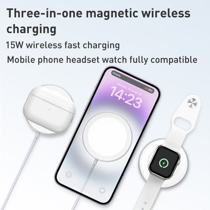 WA23 15W USB / Type-C 3 in 1 Magnetic Wireless Charger (Black) - Apple Accessories by buy2fix | Online Shopping UK | buy2fix