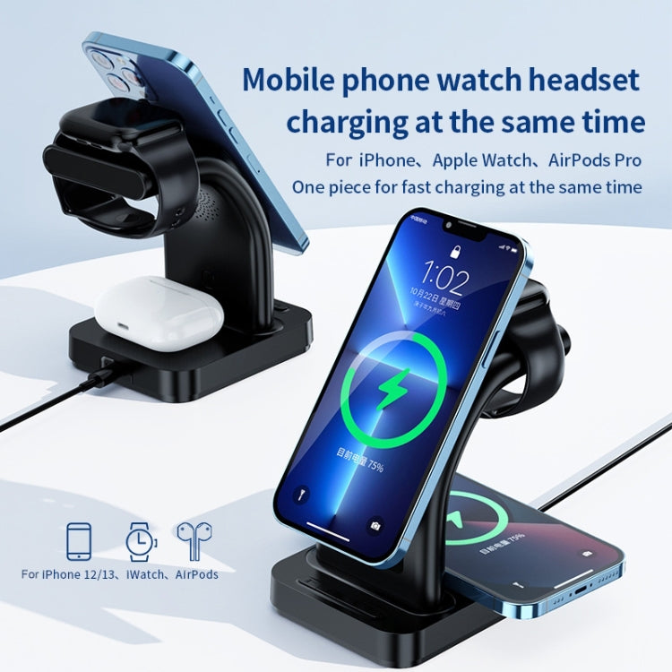 YP-HY05 15W 5 in 1 Magnetic Multifunctional Wireless Charger with Clock (Black) - Wireless Charger by buy2fix | Online Shopping UK | buy2fix