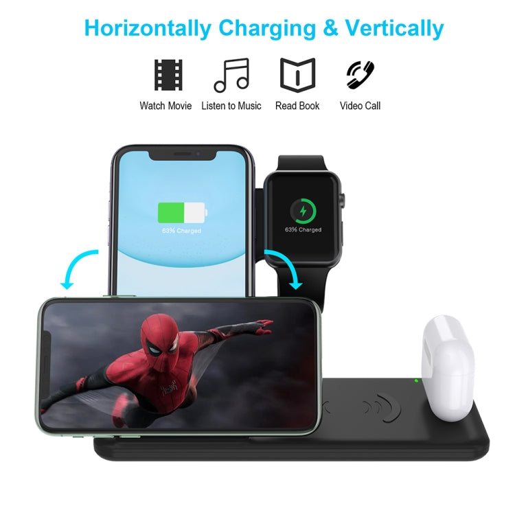 Q20 4 In 1 Wireless Charger Charging Holder Stand Station with Adapter For iPhone / Apple Watch / AirPods, Support Dual Phones Charging (White) - Apple Accessories by buy2fix | Online Shopping UK | buy2fix