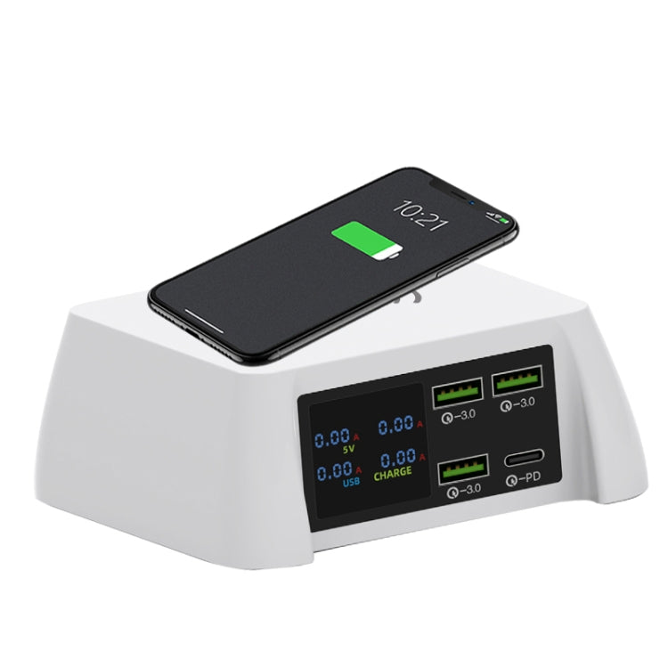 F96 100W USB x3 + PD Multi-function Smart Wireless Charger Charging Station - Multifunction Charger by buy2fix | Online Shopping UK | buy2fix