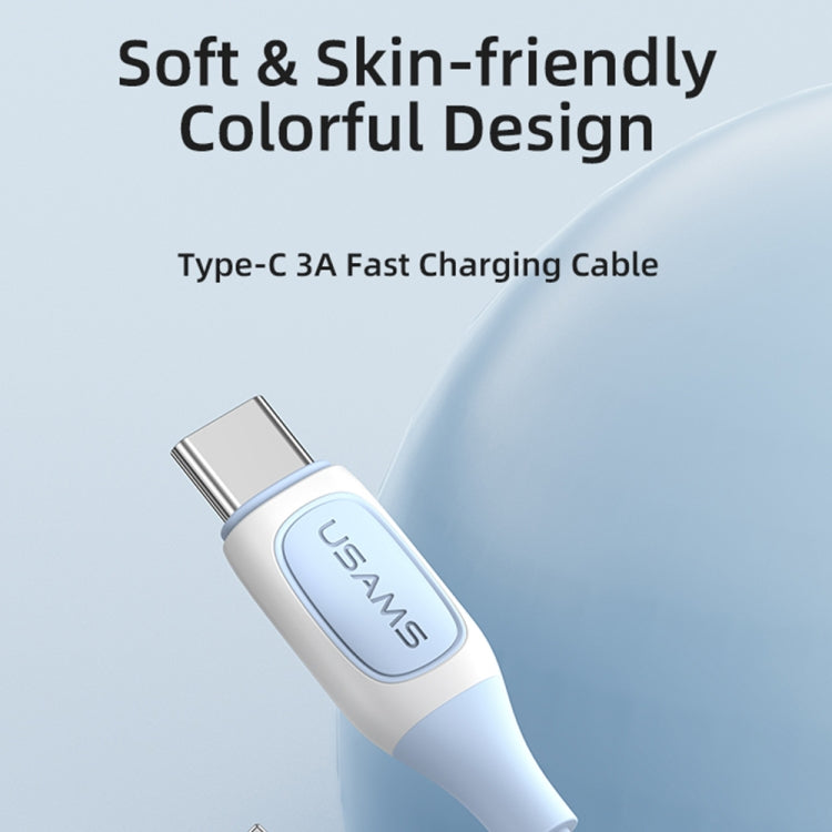 USAMS US-SJ596 Jelly Series USB to Type-C Two-Color Data Cable, Cable Length: 1m(White) -  by USAMS | Online Shopping UK | buy2fix