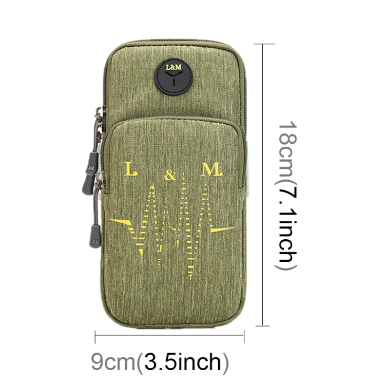Universal 6.2 inch or Under Phone Zipper Double Bag Multi-functional Sport Arm Case with Earphone Hole, For iPhone, Samsung, Sony, Oneplus, Xiaomi, Huawei, Meizu, Lenovo, ASUS, Cubot, Ulefone, Letv, DOOGEE, Vkworld, and other Smartphones(Green) - 5.5~6.5 inch by buy2fix | Online Shopping UK | buy2fix