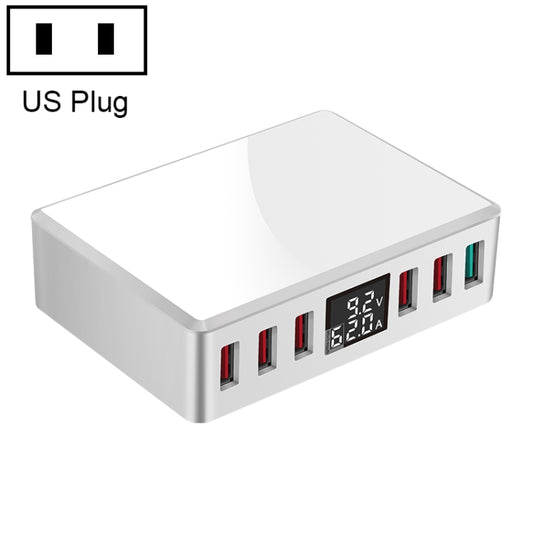 WLX-T9+ 40W 6 In 1 Multi-function Mini Smart Digital Display USB Charger(White) - Multifunction Charger by buy2fix | Online Shopping UK | buy2fix