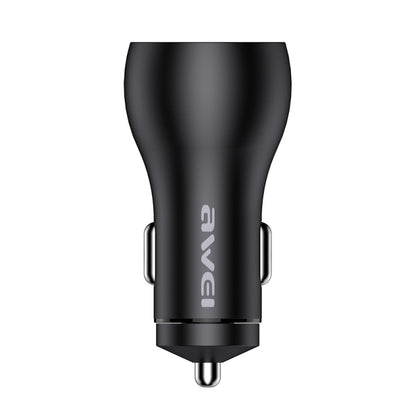 awei C-822 18W PD 8 Pin + 18W QC 3.0 USB Interface Car Charger(Black) - Car Charger by awei | Online Shopping UK | buy2fix