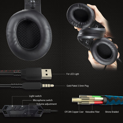 ONIKUMA K9 Single Plug RGB Adjustable Gaming Headphone with Microphone(Black) - Multimedia Headset by ONIKUMA | Online Shopping UK | buy2fix