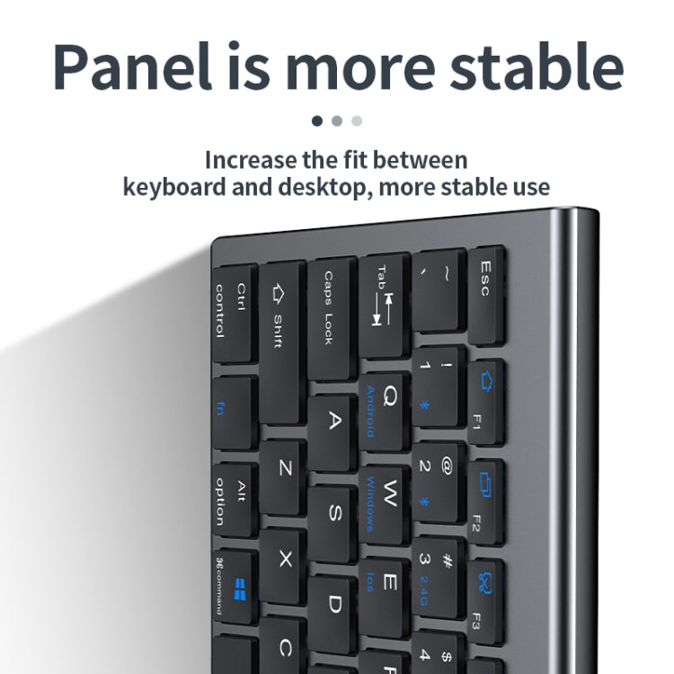 109 Three-mode Wireless Bluetooth Keyboard (Silver) - Wireless Keyboard by buy2fix | Online Shopping UK | buy2fix