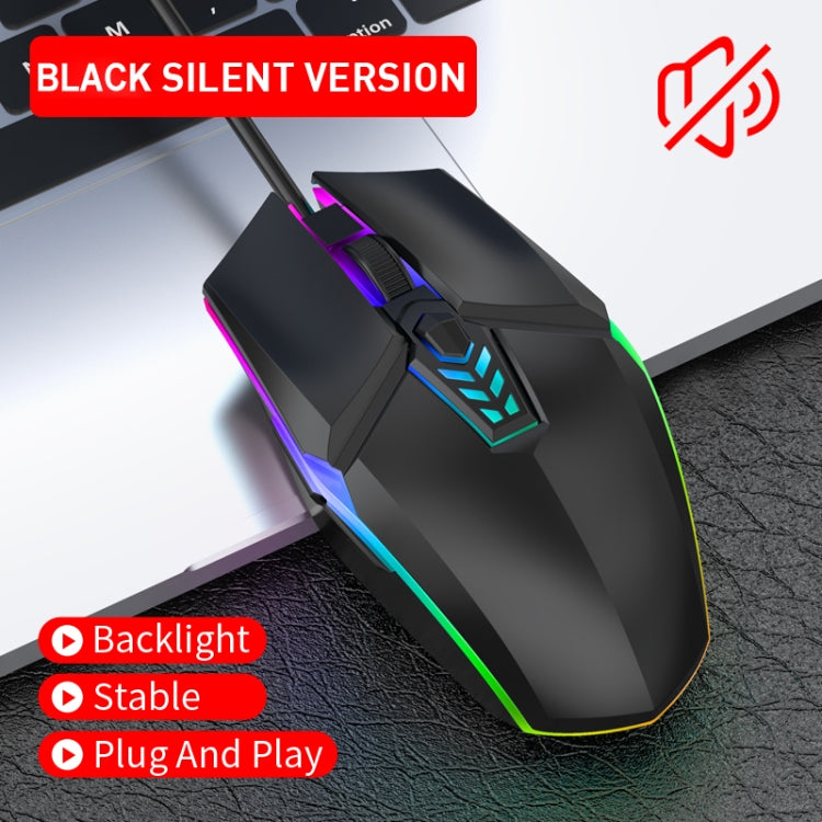 S700 Colorful Light USB Wired Office Gaming Mouse (Black) - Wired Mice by buy2fix | Online Shopping UK | buy2fix