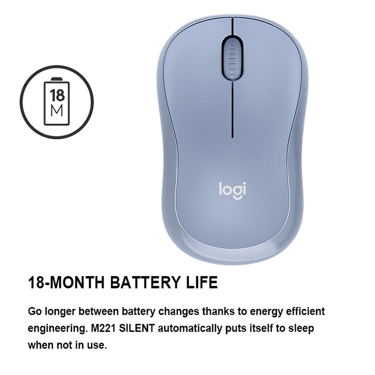 Logitech M221 Fashion Silent Wireless Mouse(Blue) - Wireless Mice by Logitech | Online Shopping UK | buy2fix