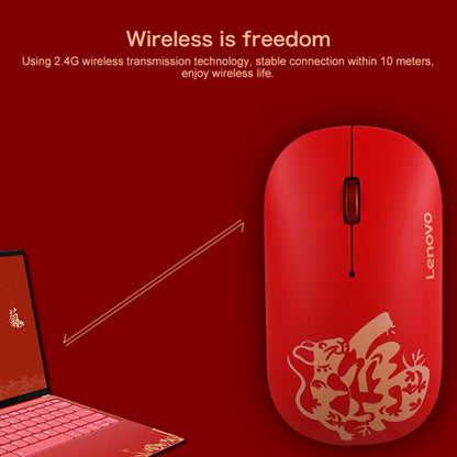 Lenovo Air Handle Lightweight Portable Mute Wireless Mouse, Blessing Mouse Version (Red) - Wireless Mice by Lenovo | Online Shopping UK | buy2fix