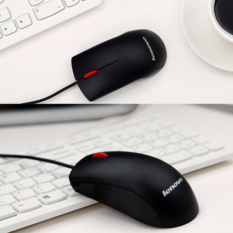 Lenovo M120 Pro Fashion Office Red Dot Wired Mouse (Black) - Wired Mice by Lenovo | Online Shopping UK | buy2fix