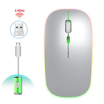 HXSJ M40 4 Key 2.4G Colorful Wireless Silent Mouse (Silver) - Wireless Mice by HXSJ | Online Shopping UK | buy2fix