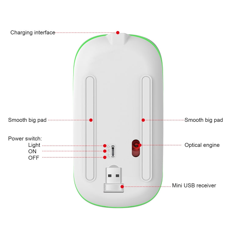 HXSJ M40 4 Key 2.4G Colorful Wireless Silent Mouse (Silver) - Wireless Mice by HXSJ | Online Shopping UK | buy2fix