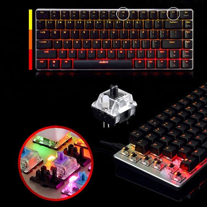 Ajazz 82 Keys Laptop Computer RGB Light Gaming Mechanical Keyboard (Black Shaft) - Wired Keyboard by Ajazz | Online Shopping UK | buy2fix