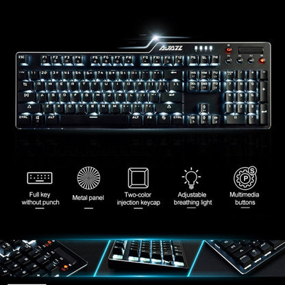 Ajazz AK35I Multimedia Knob Gaming Backlight Alloy Machinery Keyboard (Black Tea Axis) - Wired Keyboard by Ajazz | Online Shopping UK | buy2fix