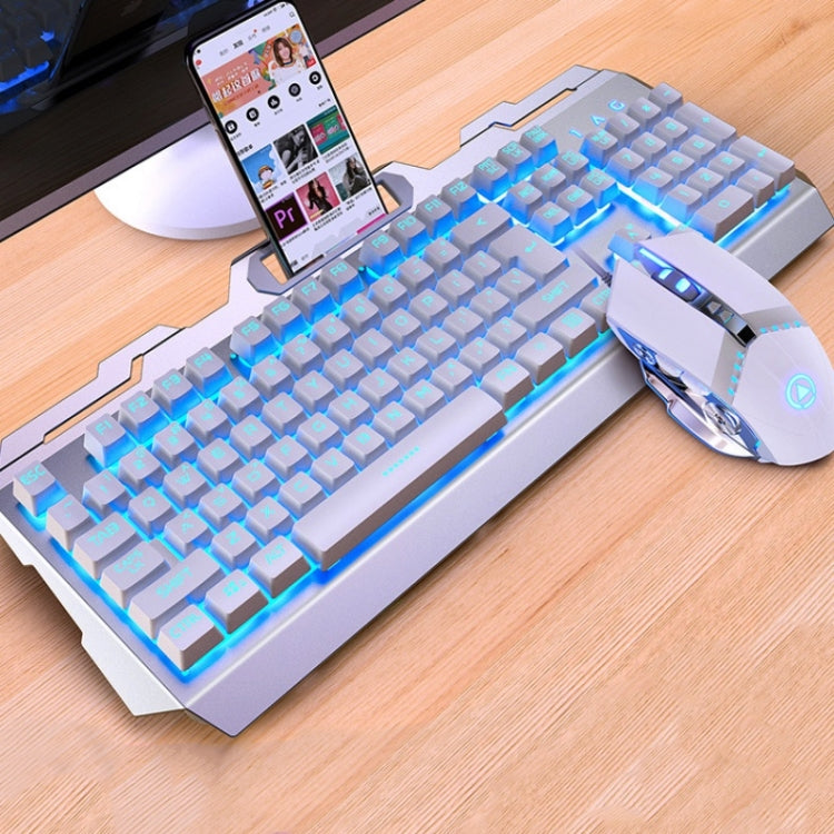 YINDIAO V2 Mechanical Feel Gaming Keyboard Mouse Set (White Ice Blue light) - Wired Keyboard by YINDIAO | Online Shopping UK | buy2fix