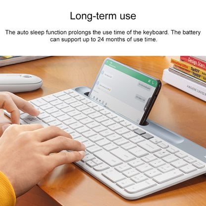 Logitech K580 Dual Modes Thin and Light Multi-device Wireless Keyboard with Phone Holder (White) - Wireless Keyboard by Logitech | Online Shopping UK | buy2fix