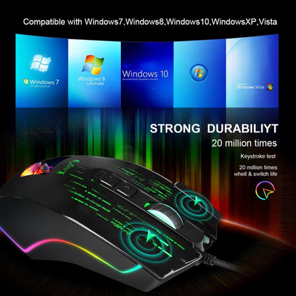 HXSJ J500 7 Keys RGB Programmable Display Screen Gaming Wired Mouse - Wired Mice by HXSJ | Online Shopping UK | buy2fix