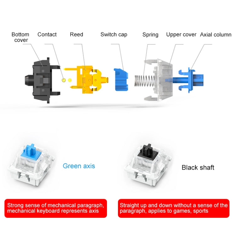 YINDIAO Electroplating Punk Mixed Light USB Mechanical Gaming Wired Keyboard, Blue Shaft (White) - Wired Keyboard by YINDIAO | Online Shopping UK | buy2fix