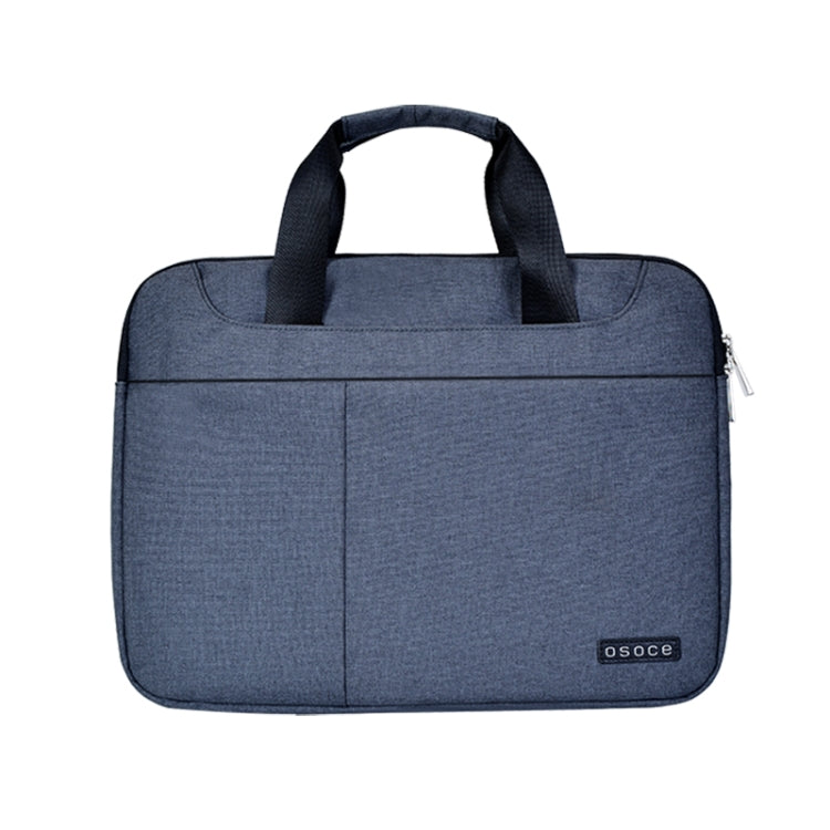 OSOCE S63 Breathable Wear-resistant Shoulder Handheld Zipper Laptop Bag For 15 inch and Below Macbook, Samsung, Lenovo, Sony, DELL Alienware, CHUWI, ASUS, HP (Blue) - 15 inch by OSOCE | Online Shopping UK | buy2fix