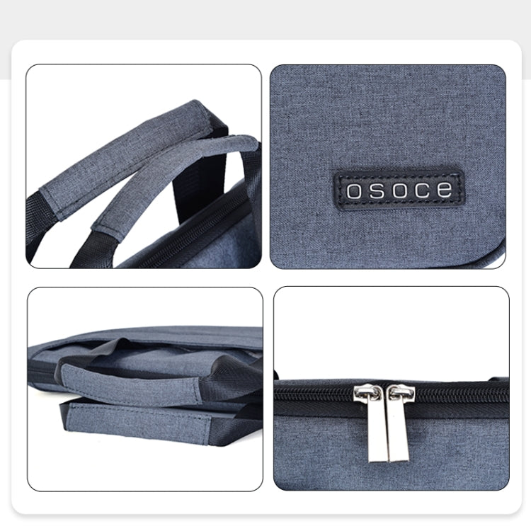 OSOCE S63 Breathable Wear-resistant Shoulder Handheld Zipper Laptop Bag For 15 inch and Below Macbook, Samsung, Lenovo, Sony, DELL Alienware, CHUWI, ASUS, HP (Blue) - 15 inch by OSOCE | Online Shopping UK | buy2fix