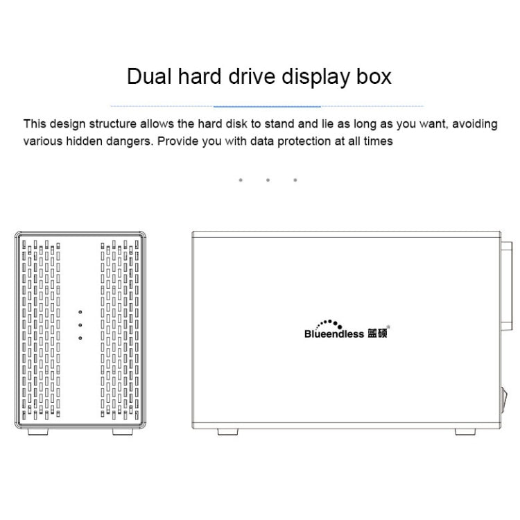 Blueendless USB-B Interface 3.5 inch 2 Bay RAID Combination Array HDD External Enclosure (UK Plug) - HDD Enclosure by Blueendless | Online Shopping UK | buy2fix