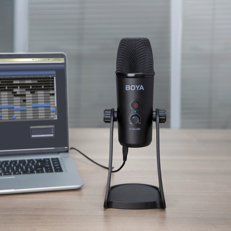 BOYA BY-PM700 USB Sound Recording Condenser Microphone with Holder, Compatible with PC / Mac for Live Broadcast Show, KTV, etc. (Black) - Consumer Electronics by BOYA | Online Shopping UK | buy2fix